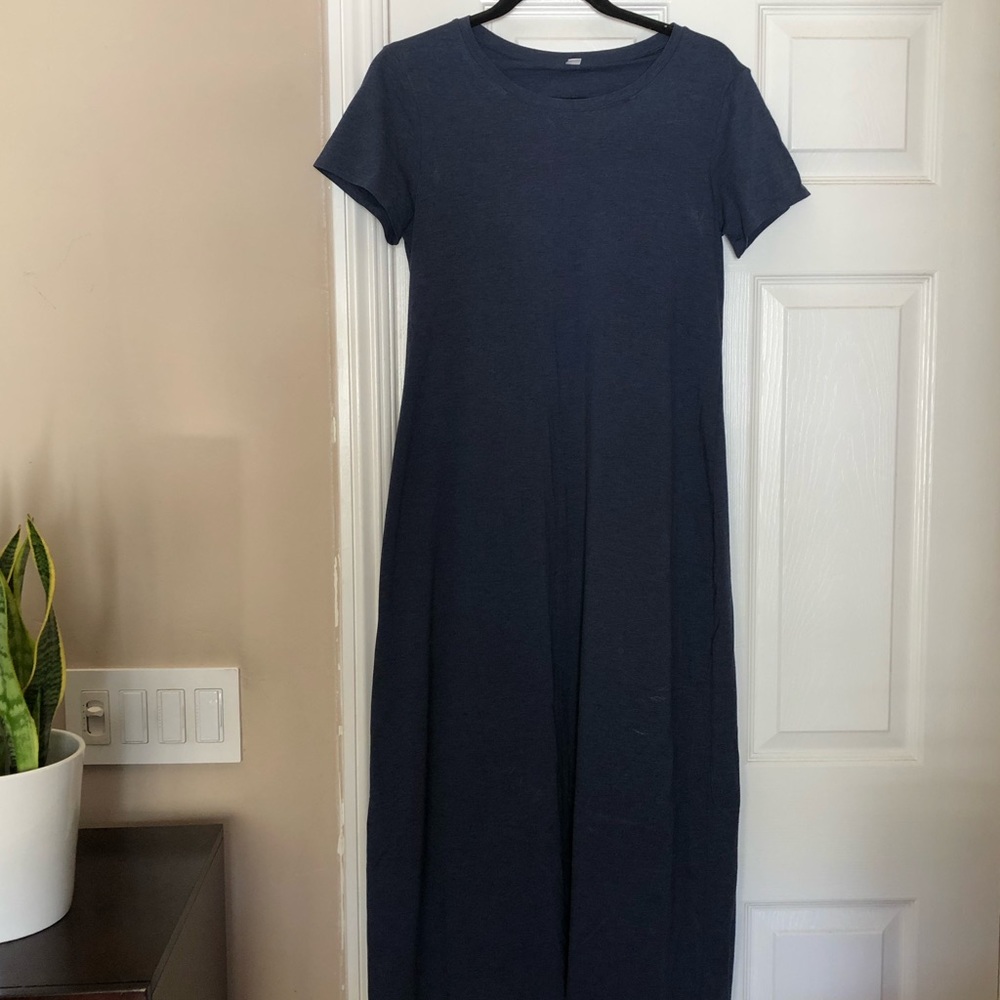 Uniqlo | T-shirt Dress With Built in Bra | Navy Blue | Large